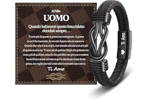 CheersLife San Valentino per Lui,Regalo Uomo Compleanno Bracciale Uomo Personalizzato - Amore Infinito,Regalo Fidanzato Regalo Marito,Regalo Anniversario per Lui,Idee Regalo Uomo Natale Gioielli