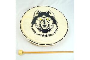 JUSNOVA Bodhran Schamanentrommel auf Rahmen 40x7cm mit Schlägel