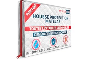 WRAPPYBAG – Housse de Protection en Plastique pour Matelas – 5 Tailles Disponibles – Sac de Rangement Imperméable et Résistant aux Déchirures – pour Déménagement, Stockage & Transport