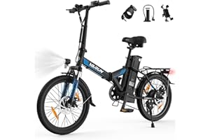 VARUN Bicicleta Electrica Plegable, 20‘’ Bicicleta Eléctrica para Adultos, con Batería Extraíble de 48V 374,4Wh, Autonomía de 70Km, Pantalla LCD, E-Bike para Hombre y Mujer