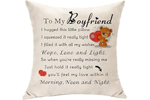 Hasodeo To My Boyfriend Gifts Valentines Day Romantic Gifts for Boyfriend from Girlfriend Cushion Cover for Boyfriend Long Distance Relastionship Gifts Birthday (Boyfriend-B)