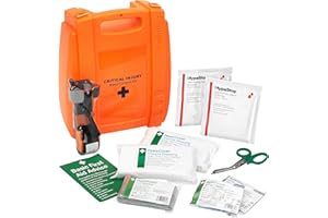 Safety First Aid Group Evolution Bleed Control Trauma Kit with Bracket - Fully-Stocked, Wall-Mountable Emergency First Aid with Tourniquet for Severe Injuries