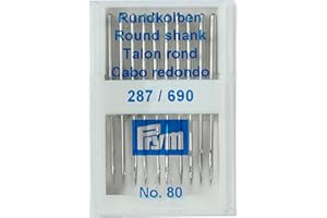 Prym 152284 287(690) -Agujas para máquina de coser (punta redonda, 80 mm), plateado, No. 90