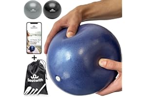 ‎SEATWITH Seatwith Yoga und Pilates-Ball 23cm - Komplett Set mit Transportbeutel + E-Book PDF Übungen - Optimal Fitnessball für Anfänger und Fortgeschrittene - Extrem Leichter Gymnastikball Klein