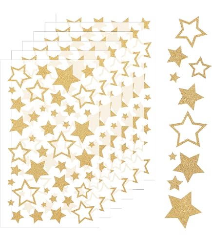 1440 Autocollants étoiles Dorées - Lot De 30 Feuilles | Diamètre 1,3 Cm | Pour Tableaux De Récompense, Scrapbooking, Déco - 4