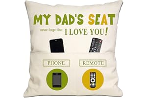 Bommex Dad Gifts Presents Cushion Cover Throw Pillow Cover with 2 Pockets for Dad Father Papa Daddy Birthday Gifts Father's Day (dad-1)
