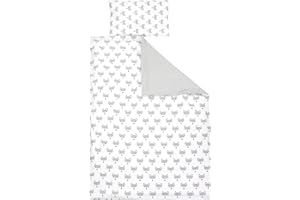 TupTam Set di Biancheria da Letto per Bambini Ragazzi Ragazze 2 Elementi, Volpe Grigio, 135x200 cm