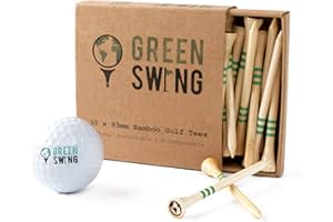 Green Swing Tees de Golf de bambú de 83 mm, Unisex, Verde