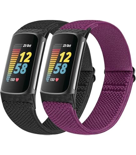 Acortjl Braided Solo Loop Bands Compatible With Fitbit Charge 6/Charge 5, Adjustable Stretchy Nylon Woven Replacement Wristbands For Fitbit Charge 6/Charge 5 For Women Men - View #4