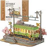 Rolife 3D Yapboz Sakura Seyahat Yetişkinler i&ccedil;in Ahşap Yapboz Sakura Densya LED Animasyon Sahnesi Ev Dekorasyonu Kadın/Erkek 