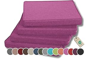 ‎GUTEKISSEN Gutekissen® Stuhlkissen Polsterauflage Auflage für Stühle/Bänke für Haus und Garten Sitzauflage Gartenkissen Sitzkissen viele Farben FK5 (50x50, Pink, 4)