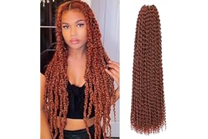 BLISSOURCE Passion Twists Hair 7 packs Vague Eau Crochet Tresses, 30inch Passion Twist Crochet Cheveux, Passion Twist Tressage Cheveux Extensions De Cheveux (76cm,350)