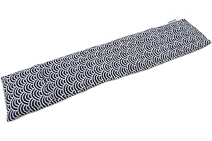 CARREDANA Saco térmico cervical extralargo de semillas de trigo con funda lavable 63x15cm (Kimono azul)