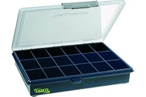 Raaco 136167" Assorter PSC 5-18" Compartment Box, Blue/Transparent