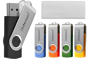 Intenso Office Line USB Stick 5X 64 GB | Super Speed USB-A 3.2 Speicherstick mit bis zu 70 MB/s | 5 Farben mit Metallbügel & Beschriftungsetiketten: Amazon.de: Computer & Zubehör