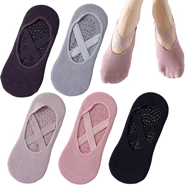 TAVI NOIR Chloe Fashion Criss-Cross-antislipsokken voor dames, yoga, pilates en barre grip sokken met anti-slip ondersteuning, Sage Groen, Small