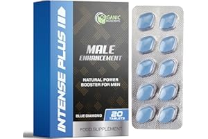 Intense Plus 20 Blue Pills for Men 100mg Stronger & Harder Enhanced Strength, Male Enhancing Pill Firmness & High Stamina Tablets Prolonged Performance - Herbal & Food Supplement