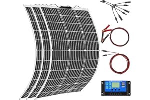 Aysolar 300W 12V Kit Panel Solar Flexible 3x100W 18V Placa Solar y 30A Controlador de Cargador para Autocaravana, Caravana,Barco, Yate, Automóvil,carga de Baterías