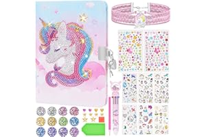 Osikay 5 6 7 8 9 10 11 12 Year Old Girl Gifts, Arts and Crafts for Kids Age 5-12 Girls Birthday Present Unicorn Secret Diary for Girls Diamond Painting Horse Craft Kits Art Set Toys for Kids Age 5+