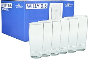 VAN WELL Set di 6 bicchieri da birra Willi 0,5 L calibrati