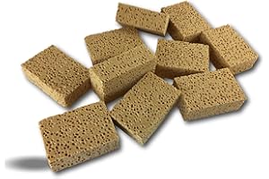 Lot de 10 éponges végétales Brunes 140x90x50 | Haute qualité | Spéciales Gros travaux | Lessivage Murs sols plafonds | Absorbantes résistantes | Domestique ou Professionnel | Kibros EPVGGT01b