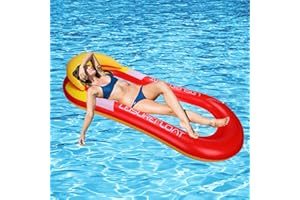 Fauteuil Gonflable de Piscine, GUBOOM Bouée Gonflable Flottant Hamac d'eau Gonflable Chaise Longue Hamac Portable Bouee Piscine Adulte Bouée Gonflable Jouet de Piscine Gonflable