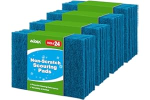 AIDEA Lot de 24 tampons à récurer réutilisables Anti-Rayures pour la Maison et la Cuisine, tampons à récurer Polyvalents pour Le Nettoyage, 14 x 8,9 cm