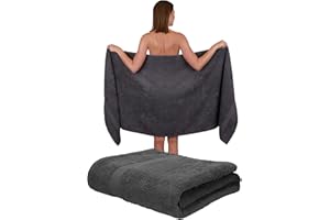 Betz 2 Stück Saunatücher Saunatuch Saunahandtuch Set Palermo 100% Baumwolle Frottier XXL Badetuch Strandtuch Größe 80 x 200 cm Farbe anthrazit