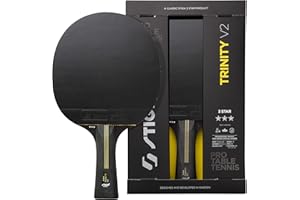 STIGA Trinity V2 kij do tenisa stołowego – 3-gwiazdkowe ostrze, guma zatwierdzona przez ITTF, ergonomiczny uchwyt, dla ofensywnych graczy