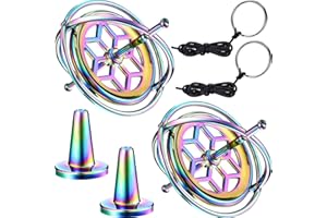 meekoo 2 Paquets Gyroscope Anti-Gravité en Métal Gyroscope Toupie Coloré Jouet de Balance Cadeau Éducatif
