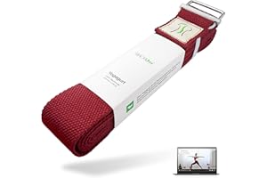‎BACKLAXX BACKLAXX ® Yoga Gurt Baumwolle – Nachhaltiges Yoga Band 250 cm lang mit praktischem Verschluss aus Metall – Ideal zum Yoga, Pilates und Dehnen inkl. Anwendungsvideos – Yogaband Yoga-Gurt