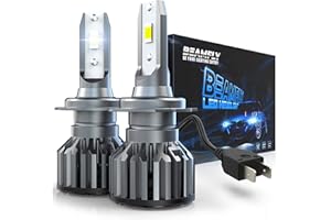BEAMFLY Ampoule H7 LED Voiture 16000LM, Lampes de Phares 100W, Kit de Conversion Halogène 12V, 6000K Blanche Puissante