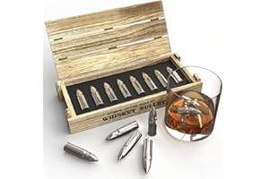 ‎SAICOOS Geschenke für Männer - Bullet Eiswürfel Edelstahl Wiederverwendbare Metall Whisky Steine für Jahrestag Und Geburtstag Personalisierte Geschenk für Ihn Ehemann Papa Freund (8Stück)