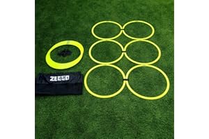 ZEEGO Speed Agility Rings, Speed Training Sports Equipment, Agility Rings for Football and Fitness (12 Pack) (Fluro Yellow)
