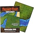 DUNGEON CRAFT Battlemaps Board Game, Battle Mat for Dungeons and Dragons, Double-Sided Gloss Laminated DND Mat, Wet and Dry Erase Board, Table Top Games (Grasslands Pack, 24"x33"/1" Grid)