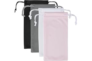 Tucnoeu 4 szt. etui na okulary z mikrofibry miękkie etui na okulary przeciwsłoneczne etui na okulary ze sznurkiem różne kolory dla mężczyzn i kobiet