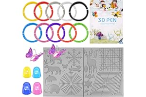 WOYADA Plantilla de lápiz 3D, almohadilla de silicona de impresión 3D para lápiz de impresión 3D, alfombrilla de dibujo 3D para crear más de 40 dibujos animados diferentes, regalo de cumpleaños para niños