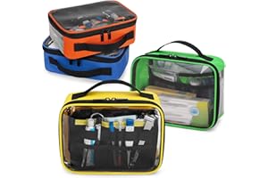 Trunab 4 Trousses de Premiers Secours Vides, Pochettes Transparentes à Fermeture Éclair pour Organiser Les Médicaments et Les Fournitures pour La Maison, l'Extérieur et La Voiture (Sac Seul)