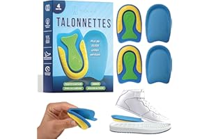 PODCASE Pack de 4 Talonnettes pour Corriger la Fasciite Plantaire et l'Épine Calcanéenne - Semelles Orthopédiques en Silicone pour Homme et Femme - Semelle en Gel pour Épines - Unisexe (Taille (41-47))