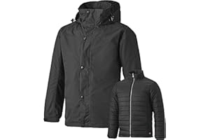Dickies Men's 3 in 1 Performance Jacket Work With Inner Puffer Jacket Breathable Waterproof Windproof