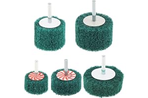ChgImposs 5pcs Mounted Flap Wheels - 120# Flap Fiber Grinding Head Wheel Abrasive Mini Brush Drill Scouring Pad Nylon Polishing Grind Head Tools for Remove Rust and Weldding burr