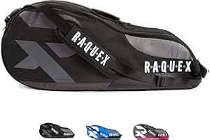 Raquex Tennis Bag - 6 Racket Bag for Tennis, Badminton & Squash Racquets. Blue, Black or Magenta. Holds up to 6 Racquets + Accessories + Trainers