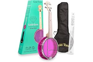 GOLDTONE Gold Tone Little Gem Concert Ukulele Banjo with Bag - Pink Amethyst
