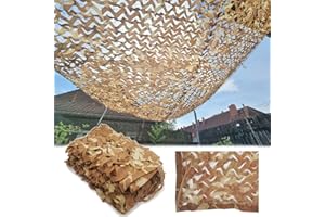SUWOOY Malla De Camuflaje Reforzada,Red De Camuflaje De Protección Solar,Red Militar,Camping,Caza,Ejército,Decoración,Red De Camuflaje Desierto, Red De Sombra,Ligera y Duradera,Desert-2x6m(6.6*19.7ft)