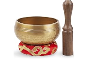 Tibetische Klangschalen Setz – Einfach zu Spielen für Anfänger – Authentische Handarbeit Heilung Meditation Yoga Klang Schüssel - Perfekt Geschenk für Frauen von Himalayan Bazaar (3.5 Zoll)