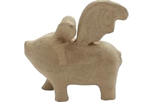 DECOPATCH Décopatch Sa218C - Figur aus Pappmaché, fliegendes Schwein, 16x9,5x15cm, 1 Stück