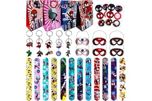 GXHONG Spiderman Regalo Compleanno, Braccialetti Regalo Festa, Spider-Man Portachiavi, Sacchetti Regalo, Maschere, Bomboniere Feste Bambini set, per Ragazzi Ragazze Spiderman Tema Feste Regali