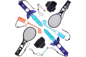 Numskull Official Switch 2 Mega Sports Pack – 10-i-1 Joy-Con tillbehörsset – golfklubbor, tennisracketar, svärd, handledsband och armband