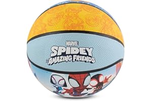 Hy-Pro Licencia Oficial de Spidey y Sus increíbles Amigos Baloncesto, tamaño 3, diseño de Marvel con gráficos de Personajes, Mini Pelota de Baloncesto Robusta para Interior y Exterior
