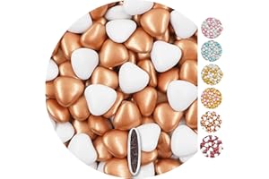 EinsSein 1kg Dragees mariage au chocolat cœur Mix médium blanc-bronzeor perle baptême communion noël amandes recevoir fêter de fete couleur pas cher aux bombe tag voir mes